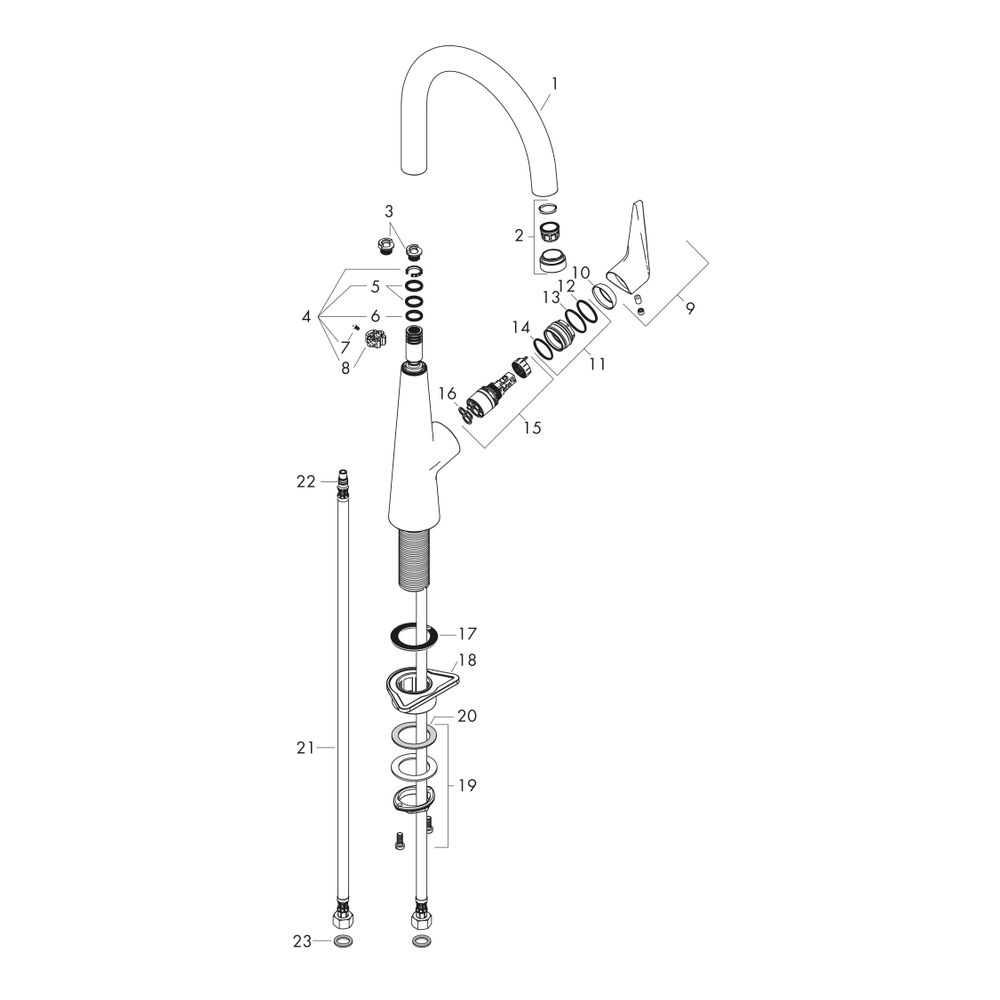 hansgrohe Talis M51, Einhebel-Küchenmischer 220mm 10l/min 1jet, Chrom... HANSGROHE-72814000 4011097823621 (Abb. 2)