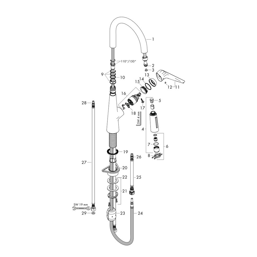 hansgrohe Talis M51, Einhebel-Küchenmischer 200mm 4,7l/min Chrom, 2jet EcoSmart, Au... HANSGROHE-72817000 4059625197981 (Abb. 2)