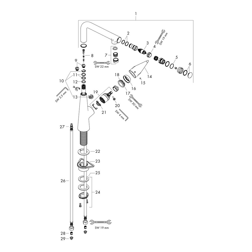 hansgrohe Talis Select M51, Einhebel-Küchenmischer 300mm 9l/min 1jet, Chrom... HANSGROHE-72820000 4011097772721 (Abb. 2)