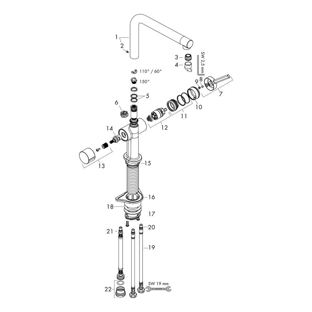 hansgrohe Talis M54, Einhebel-Küchenmischer 270mm 8l/min Mattschwarz, 1jet Geräteab... HANSGROHE-72827670 4059625277935 (Abb. 2)