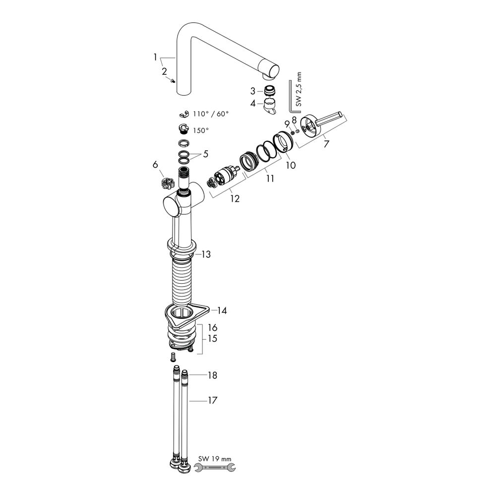 hansgrohe Talis M54, Einhebel-Küchenmischer 270mm 8,4l/min 1jet, Chrom... HANSGROHE-72840000 4059625255216 (Abb. 2)