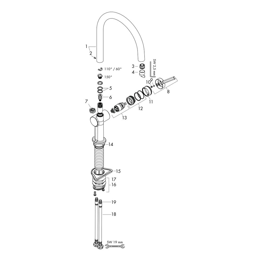 hansgrohe Talis M54, Einhebel-Küchenmischer 220mm 5l/min Mattschwarz, 1jet EcoSmart... HANSGROHE-72843670 4059625269671 (Abb. 2)