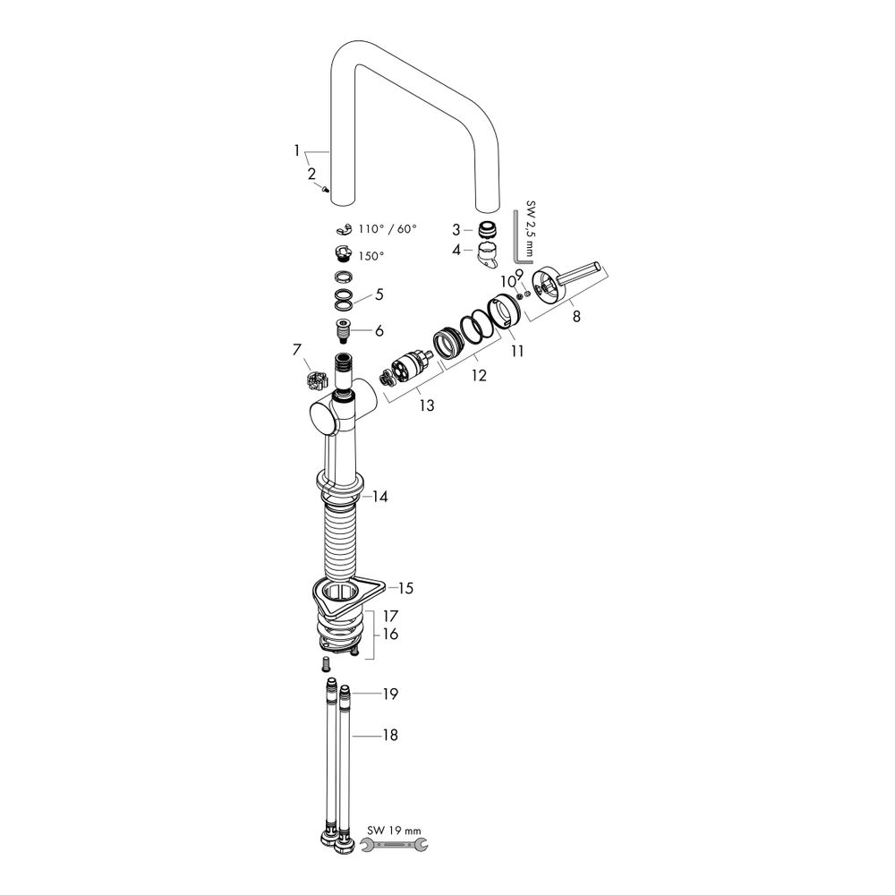 hansgrohe Talis M54 U, Einhebel-Küchenmischer 220mm 5,7l/min Mattschwarz, 1jet EcoS... HANSGROHE-72844670 4059625269657 (Abb. 2)