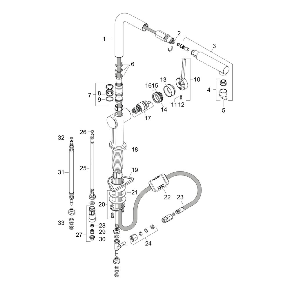 hansgrohe Talis M54, Einhebel-Küchenmischer 270mm, Chrom, 1jet Niederdruck/offene W... HANSGROHE-72860000 4059625450017 (Abb. 2)