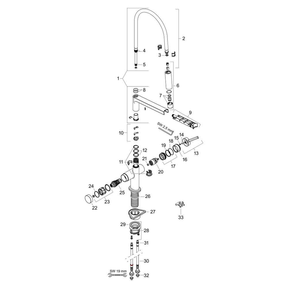 hansgrohe Talis Select M54 Einhebel-Küchenmischer 210mm 5,6 l/min 3jet, Schwarz/Chr... HANSGROHE-72861340 4059625565629 (Abb. 5)