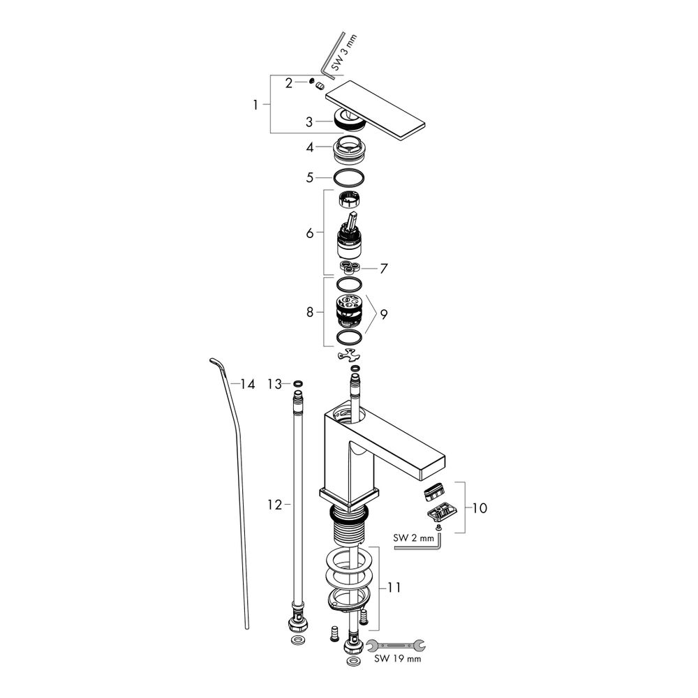 Hansgrohe Tecturis E Einhebel-Waschtischmischer 110mm, 4l/min, CoolStart EcoSmartPl... HANSGROHE-73014140 4059625473924 (Abb. 3)