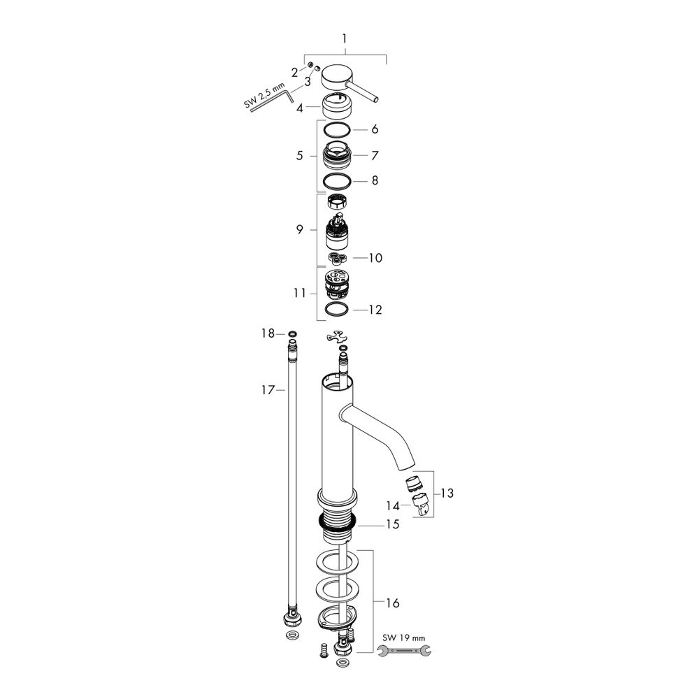 Hansgrohe Tecturis S Einhebel-Waschtischmischer 80mm, 4l/min, CoolStart EcoSmartPlu... HANSGROHE-73301670 4059625472132 (Abb. 2)