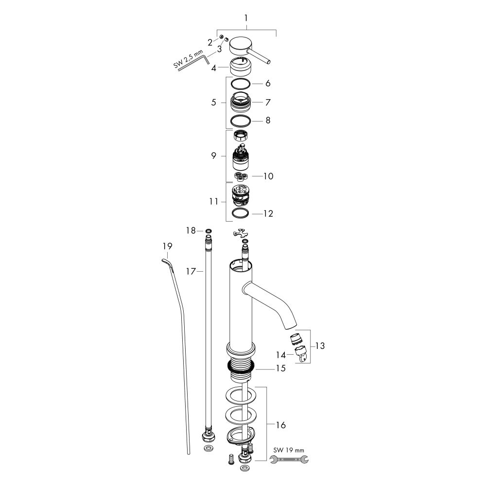 Hansgrohe Tecturis S Einhebel-Waschtischmischer 110mm, 4l/min, EcoSmartPlus, Zugsta... HANSGROHE-73310140 4059625474334 (Abb. 3)