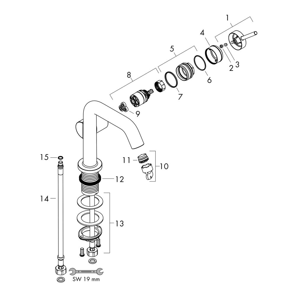 hansgrohe Tecturis S Einhebel-Waschtischmischer 110mm 4l/min Fine CoolStart Chrom, ... HANSGROHE-73321000 4059625474808 (Abb. 2)