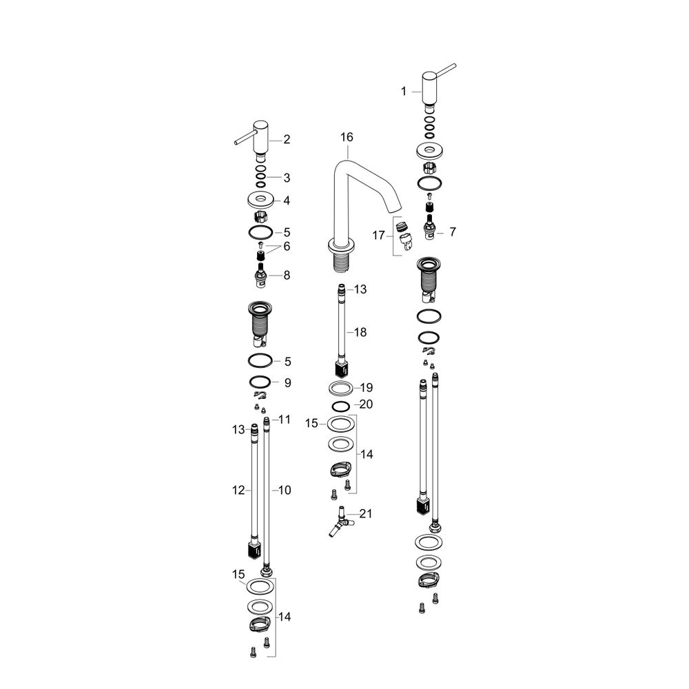 hansgrohe Tecturis S 3-Loch Waschtischarmatur 150mm 4l/min EcoSmart plus Mattweiß m... HANSGROHE-73330700 4059625470886 (Abb. 3)