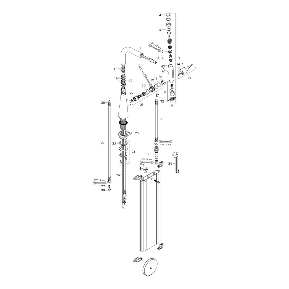 hansgrohe Metris Select M71 Einhebel-Küchenmischer 240mm 7l/min Chrom, 2jet Auszieh... HANSGROHE-73817000 4059625176184 (Abb. 3)