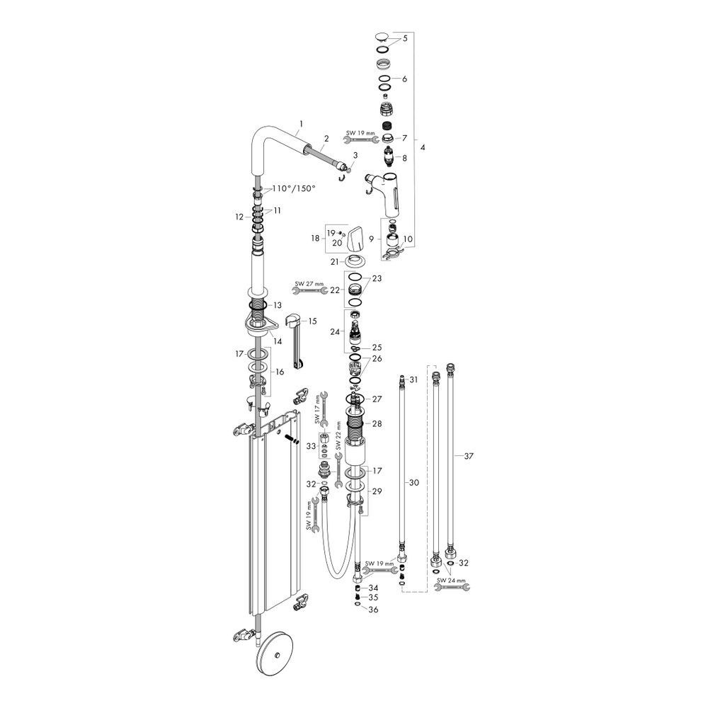 hansgrohe Metris Select M71 2-Loch-Einhebel-Küchenmischer 200mm 8l/min Edelstahl Fi... HANSGROHE-73818800 4059625176153 (Abb. 3)