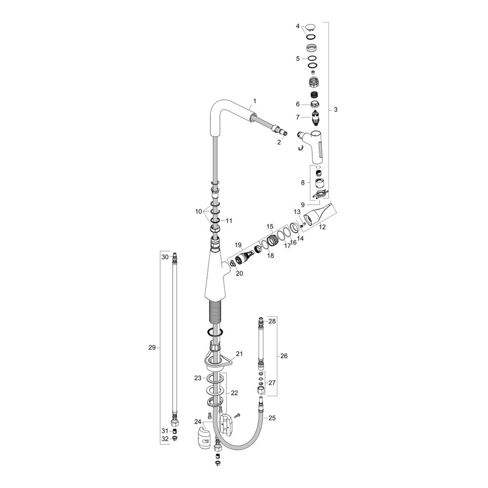 Hansgrohe Metris Select M71 Einhebel-Küchenmischer 240mm, 7l/min, Ausziehbrause, 2j... HANSGROHE-73822800 4059625255575 (Abb. 2)
