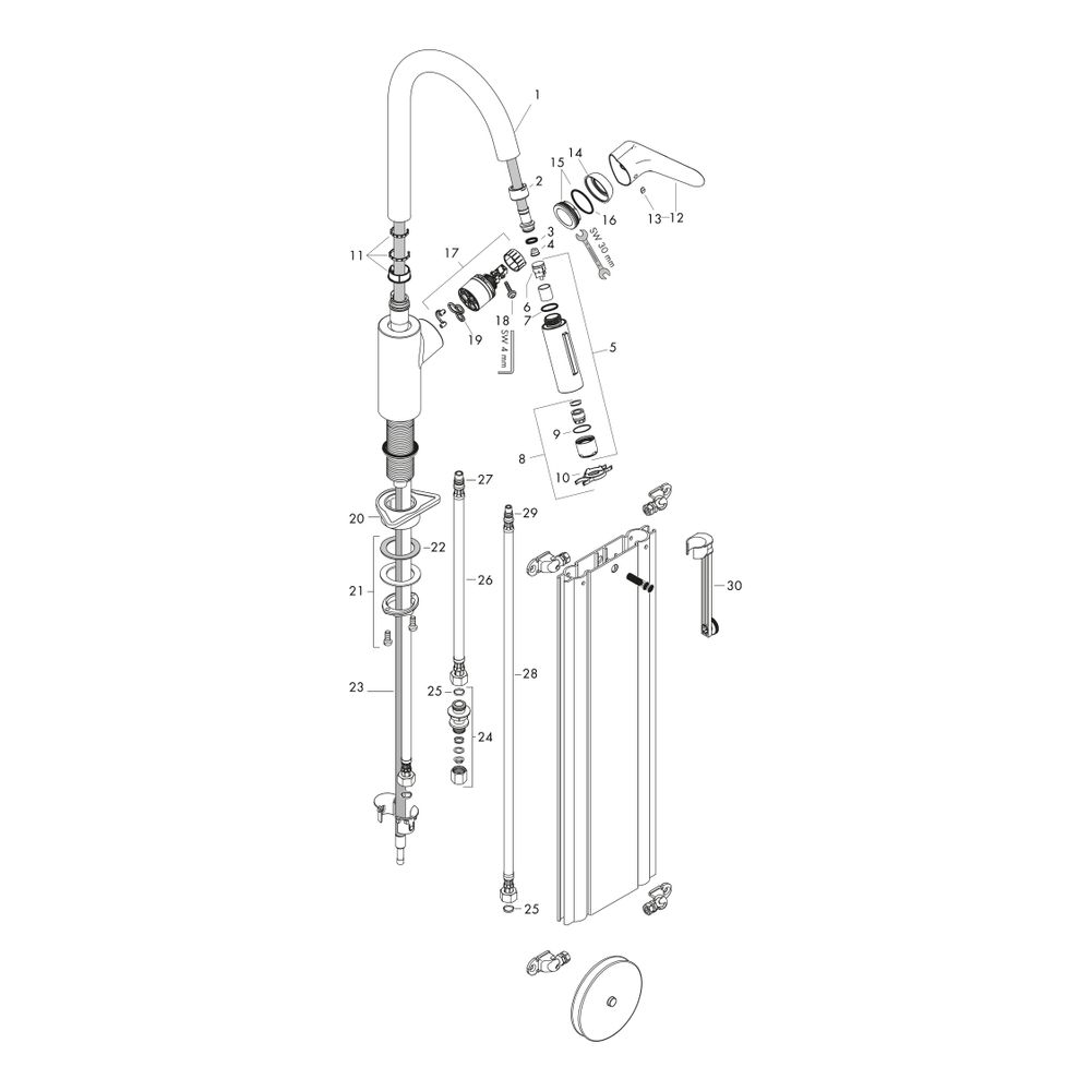 hansgrohe Focus M41 Einhebel-Küchenmischer 240mm 10l/min 2jet, sBox, Chrom, Auszieh... HANSGROHE-73880000 4059625017210 (Abb. 3)