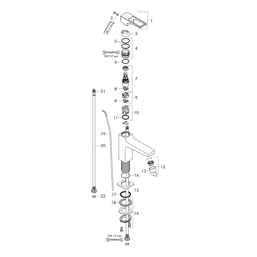 hansgrohe Metropol Einhebel-Waschtischmischer 110mm 5l/min Chrom Ausladung 135mm, B... HANSGROHE-74506000 4011097813141 (Abb. 3)