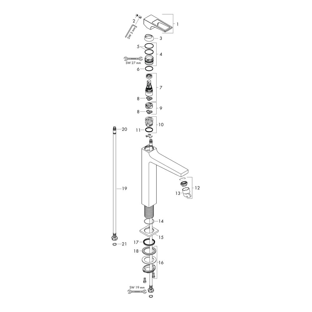 hansgrohe Metropol Einhebel-Waschtischmischer 260mm 5l/min Chrom Ausladung 204mm, B... HANSGROHE-74512000 4011097813028 (Abb. 3)