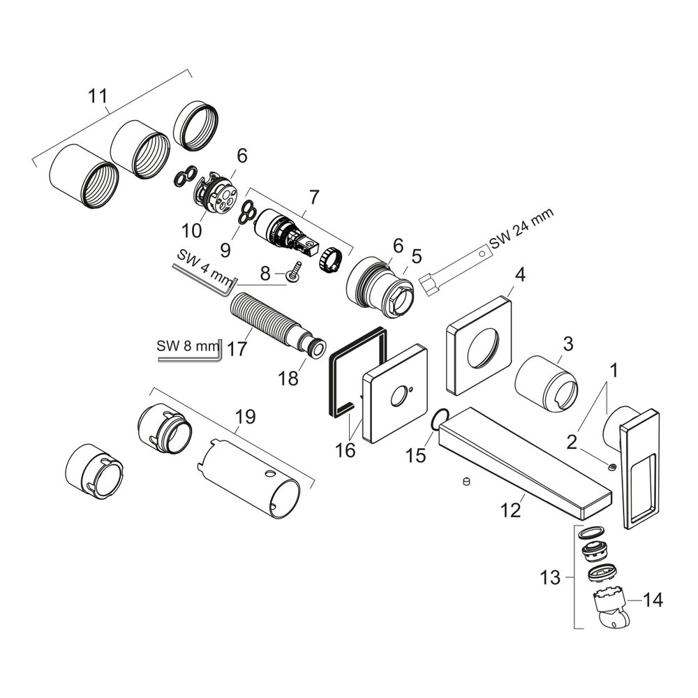 hansgrohe Metropol Einhebel-Waschtischmischer Unterputz 5l/min Chrom, 225mm Auslauf... HANSGROHE-74526000 4011097835099 (Abb. 3)
