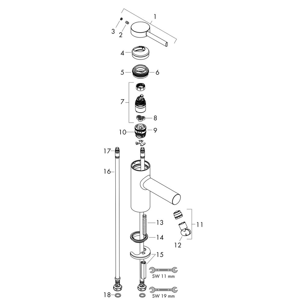 Hansgrohe Zesis S Einhebel-Waschtischmischer 70mm, DN 15, CoolStart, mit Push-Open ... HANSGROHE-74715000 4059625564035 (Abb. 6)