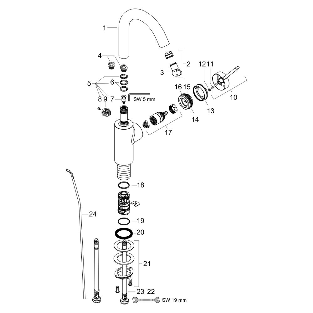 Hansgrohe Zesis S Einhebel-Waschtischmischer 210 CoolStart mit Schwenkauslauf und Z... HANSGROHE-74740670 4059625563038 (Abb. 5)