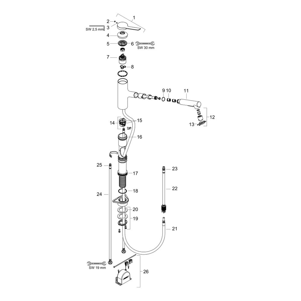 hansgrohe Zesis M33 Einhebel-Küchenmischer 150mm 8,2l/min 2jet, Chrom, Ausziehbraus... HANSGROHE-74803000 4059625340134 (Abb. 2)