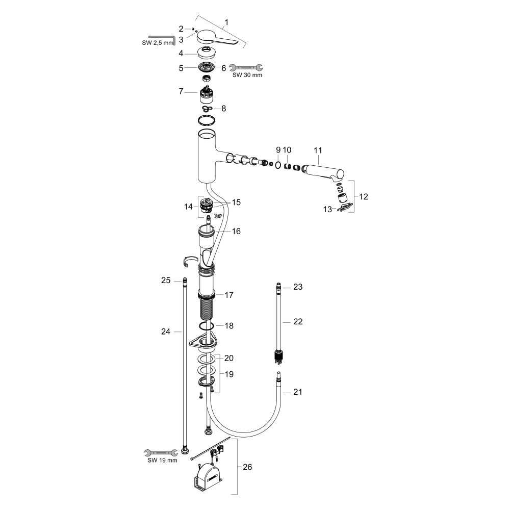 Hansgrohe Zesis M33 Einhebel-Küchenmischer 150mm, 8,2l/min, Ausziehbrause, 2jet, sB... HANSGROHE-74803670 4059625340158 (Abb. 2)