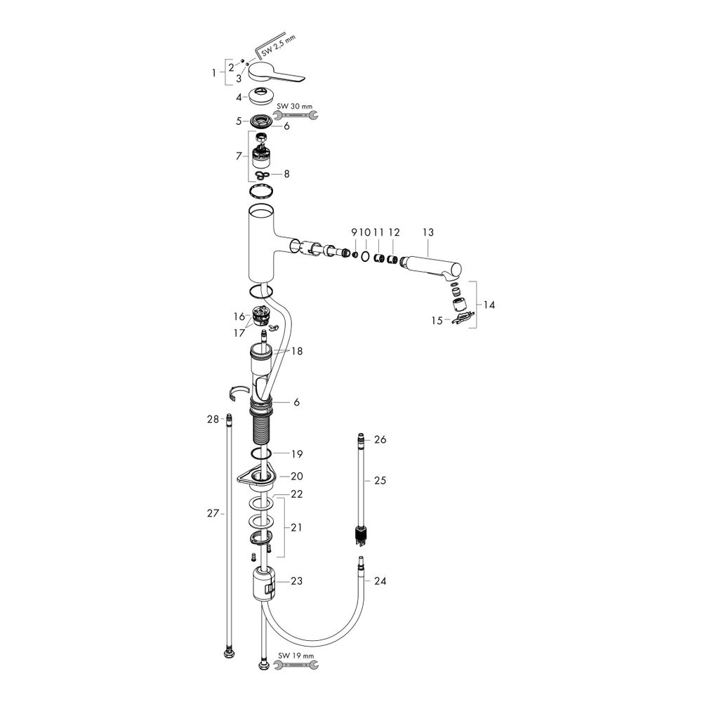 Hansgrohe Zesis M33 Einhebel-Küchenmischer 150mm, 4,6l/min, EcoSmart, Ausziehbrause... HANSGROHE-74810000 4059625340233 (Abb. 2)