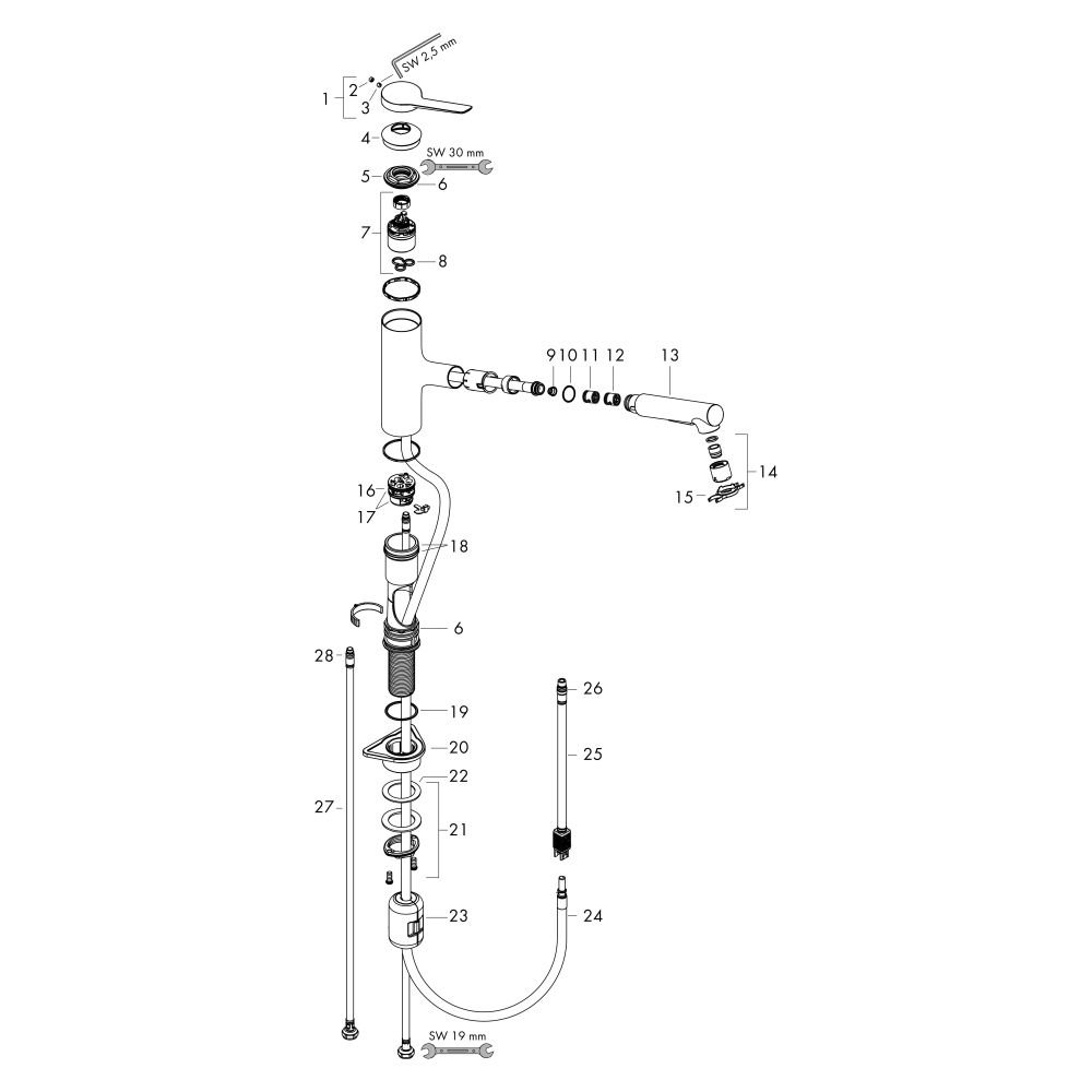 Hansgrohe Zesis M33 Einhebel-Küchenmischer 150mm, 8,2l/min, Metall Ausziehbrause, 2... HANSGROHE-74820000 4059625464786 (Abb. 2)