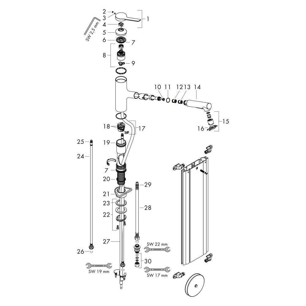 Hansgrohe Zesis M33 Einhebel-Küchenmischer 150mm, 8,2l/min, Metall Ausziehbrause, 2... HANSGROHE-74821670 4059625464748 (Abb. 2)