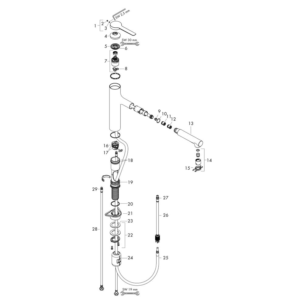 Hansgrohe Zesis M33 Einhebel-Küchenmischer 160mm, 8,2l/min, Metall Ausziehbrause, 2... HANSGROHE-74822800 4059625464700 (Abb. 4)