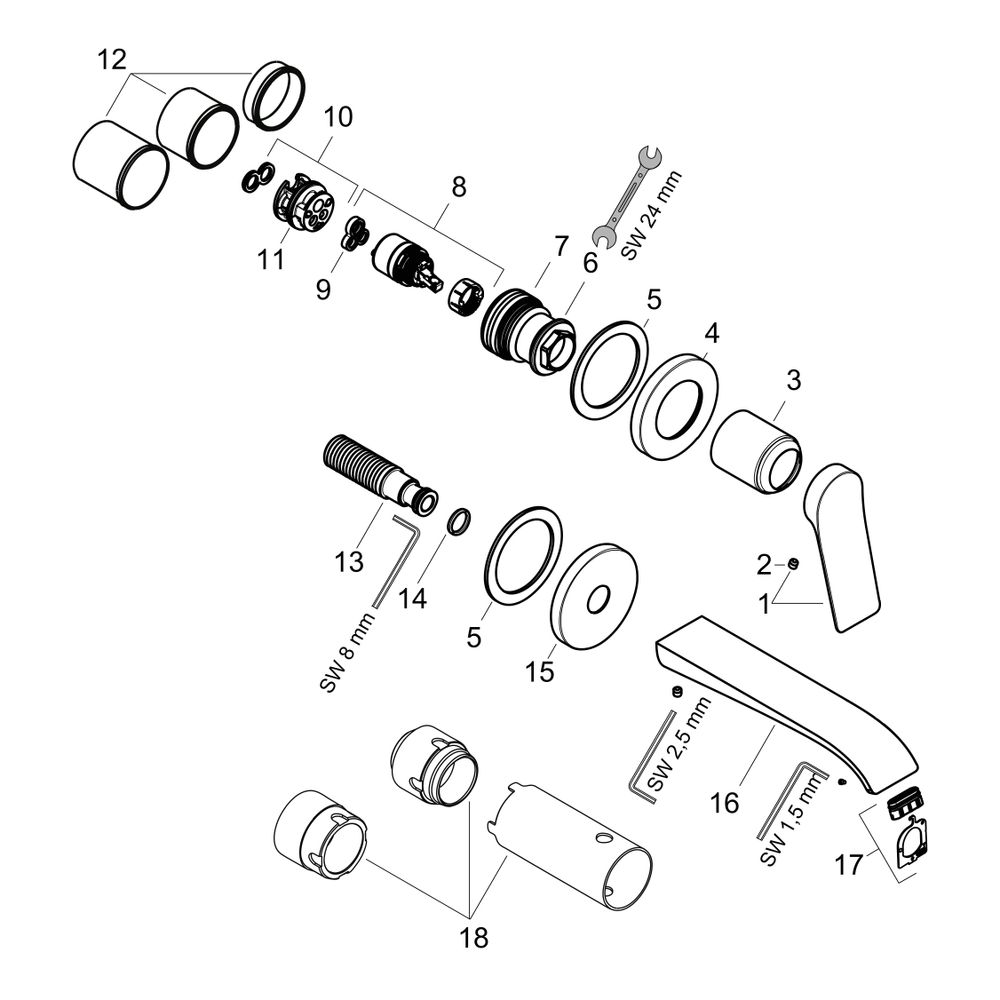 hansgrohe Vivenis Einhebel-Waschtischmischer Unterputz mit Auslauf 192mm 5l/min Chr... HANSGROHE-75050000 4059625337318 (Abb. 2)