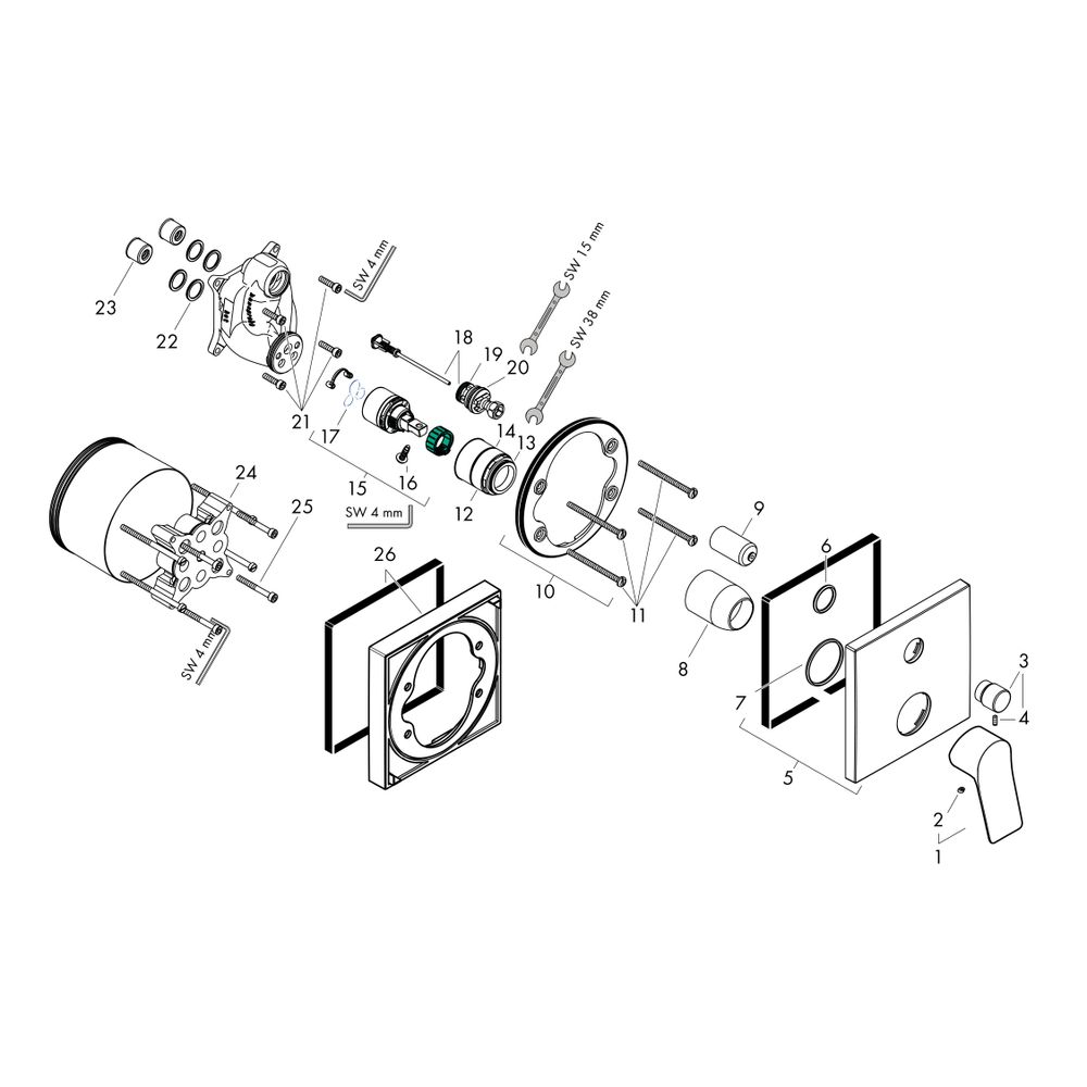 hansgrohe Vivenis Einhebel-Wannenmischer Unterputz 29l/min für iBox universal, Chro... HANSGROHE-75415000 4059625358504 (Abb. 2)