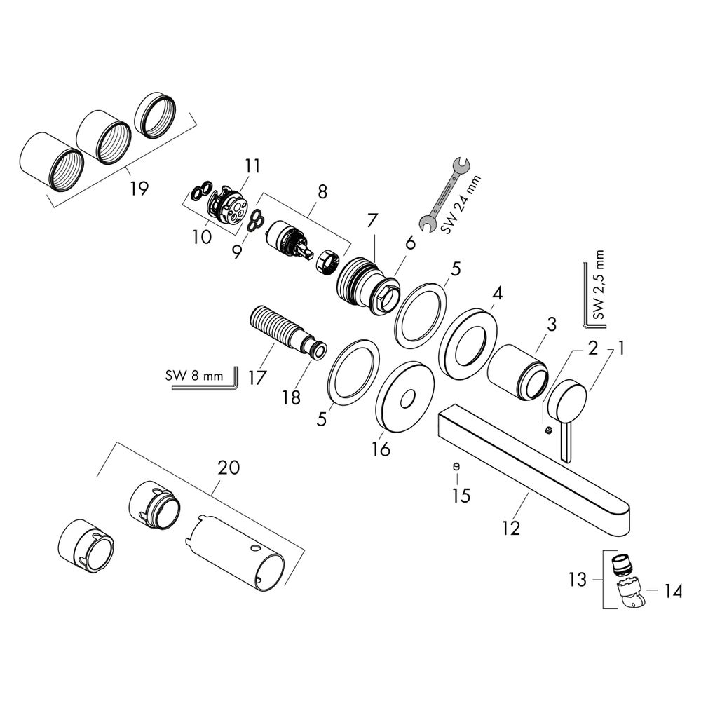 Hansgrohe Finoris Einhebel-Waschtischmischer Unterputz, 5l/min, für Wandmontage, Au... HANSGROHE-76050140 4059625751459 (Abb. 5)