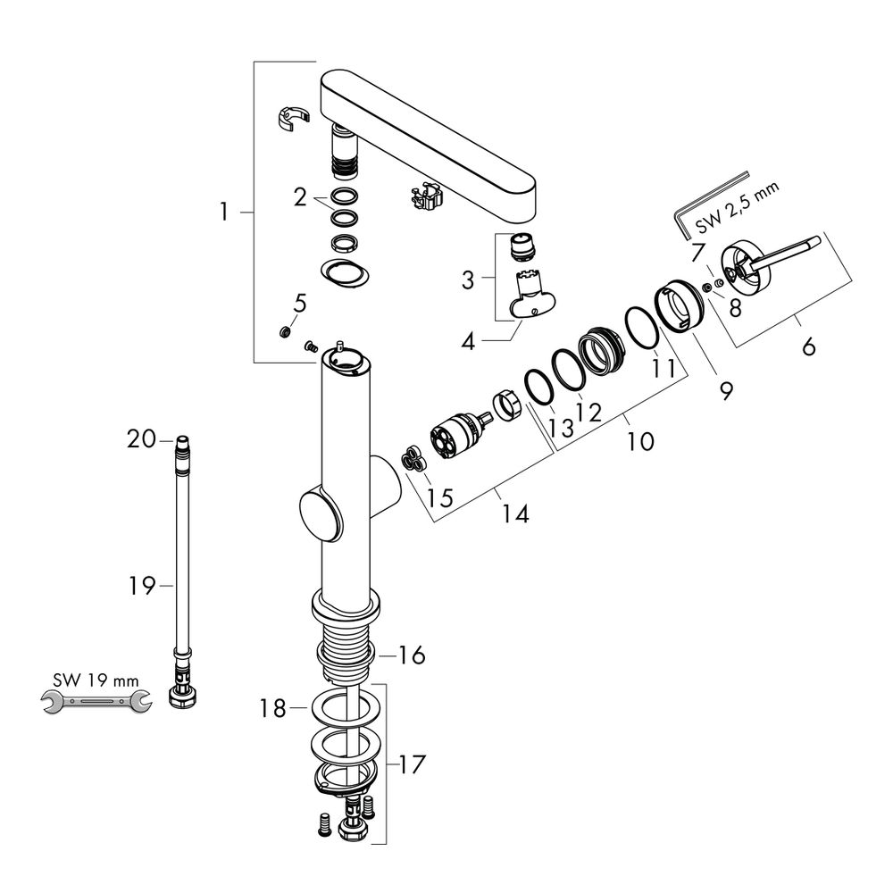 hansgrohe Finoris Waschtischmischer 230mm 5l/min Schwenkauslauf mit Push-Open Garni... HANSGROHE-76060700 4059625336540 (Abb. 3)