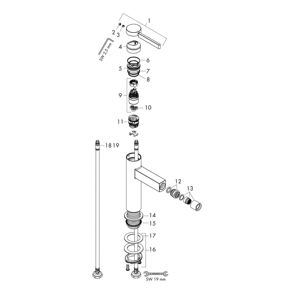 hansgrohe Finoris Einhebel-Bidetmischer 7,5l/min mit Push-Open Garnitur, Mattschwar... HANSGROHE-76200670 4059625336816 (Abb. 3)