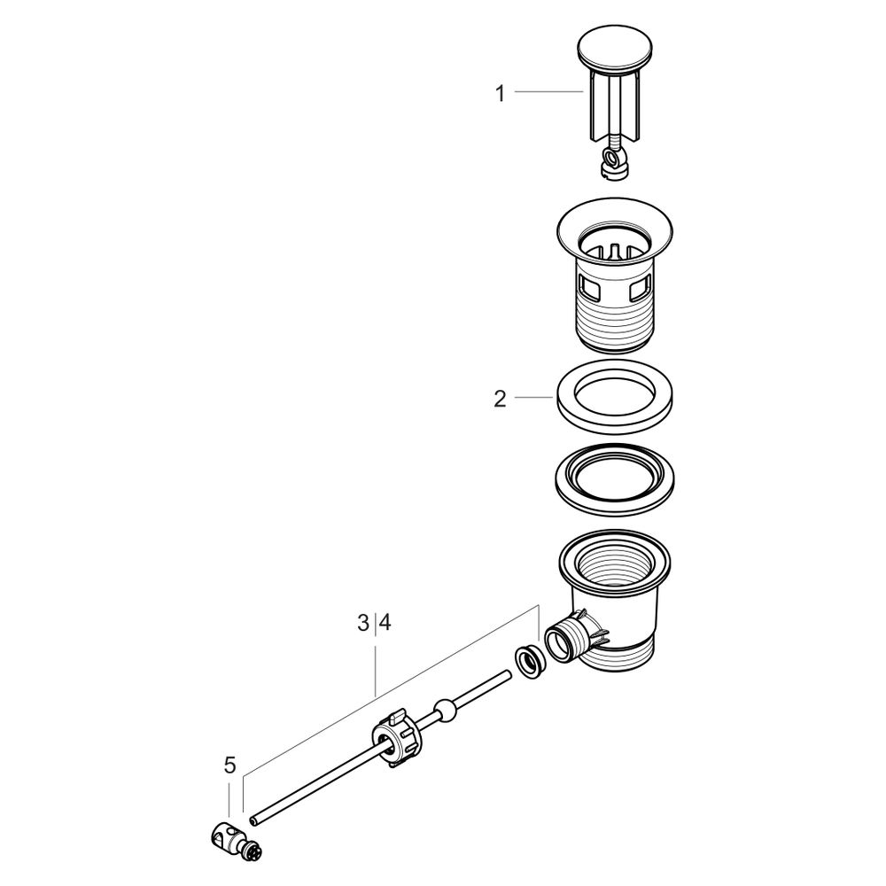 Hansgrohe Ablaufventil Kunststoff mit, Mattschwarzer Blende, 92168670... HANSGROHE-92168670 4059625482179 (Abb. 4)