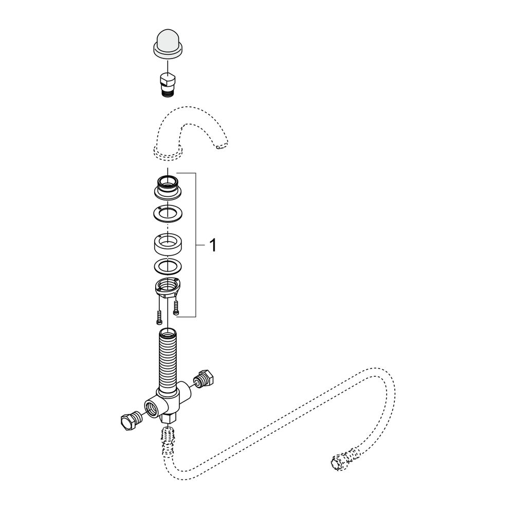 hansgrohe Grundkörper Wanneneinlauf für 4-Loch Wannenrandarmatur... HANSGROHE-96125000 4011097280103 (Abb. 2)