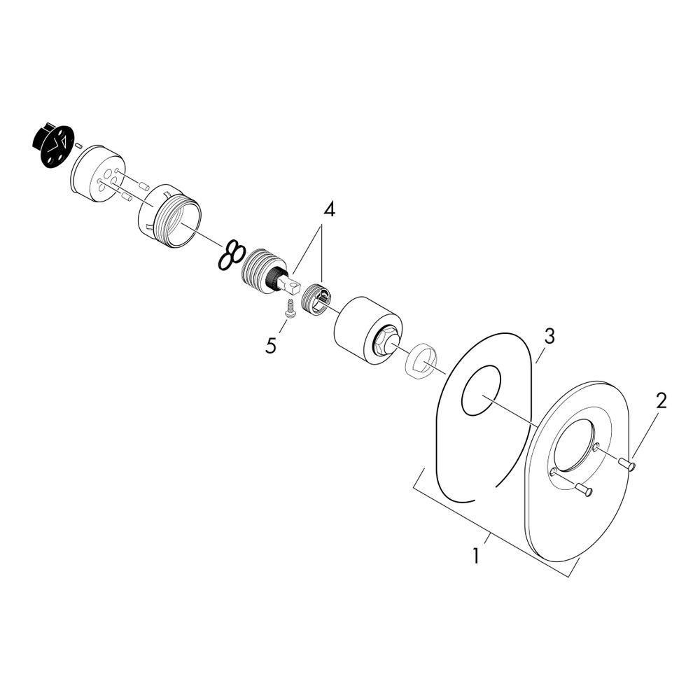 hansgrohe Umrüstset Chrom von Kugelkartusche auf M3 Kartusche für Brausenmischer Un... HANSGROHE-96384000 4011097347653 (Abb. 1)