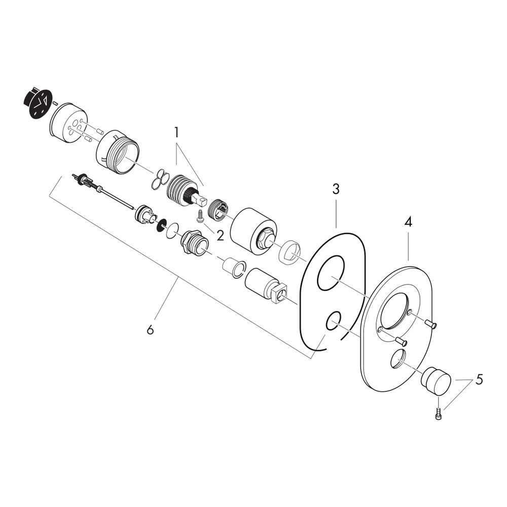 hansgrohe Umrüstset von Kugelkartusche auf M3 Kartusche Chrom für Wannenmischer Unt... HANSGROHE-97111000 4011097437439 (Abb. 1)