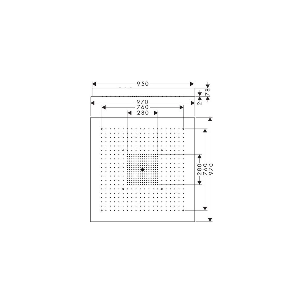 Hansgrohe AXOR ShowerSolutions ShowerHeaven, 42l/min, 970x970mm, 3jet ohne Beleucht... HANSGROHE-10621800 4011097585758 (Abb. 3)