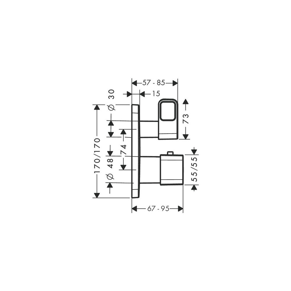 Hansgrohe AXOR Urquiola Thermostat Unterputz, 29l/min, Ab- und Umstellventil, Brush... HANSGROHE-11733250 4011097869957 (Abb. 2)