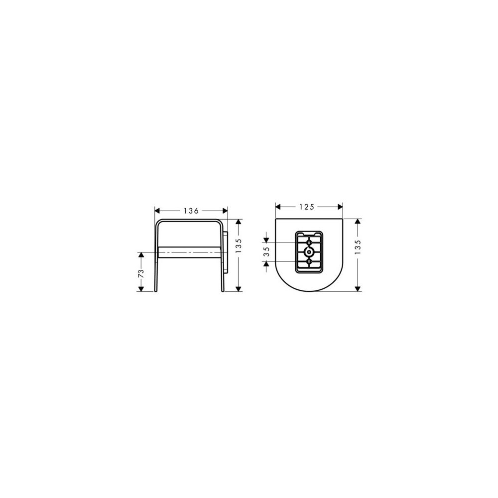 Hansgrohe AXOR Universal Softsquare Toilettenpapierhalter, Ablage, 135x136mm, Messi... HANSGROHE-42436800 4011097942827 (Abb. 2)