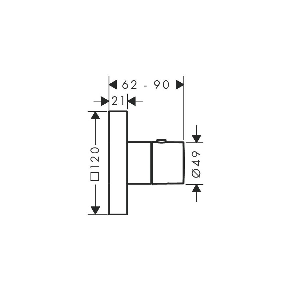 Hansgrohe AXOR ShowerSolutions Thermostatmodul 120x120mm, Unterputz, 59l/min, eckig... HANSGROHE-10755310 4011097863726 (Abb. 2)