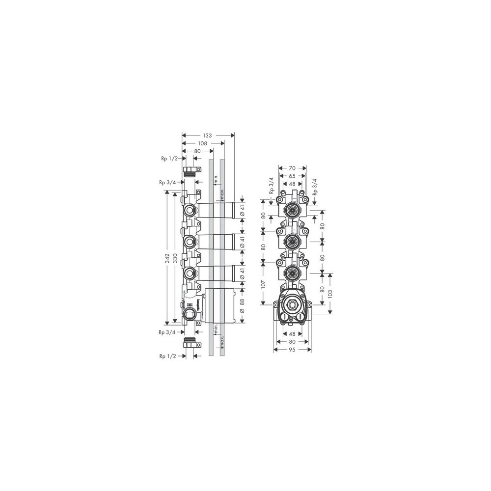 Hansgrohe AXOR ShowerSolutions Grundkörper für Thermostatmodul 360x120mm Unterputz,... HANSGROHE-10750180 4011097594286 (Abb. 4)