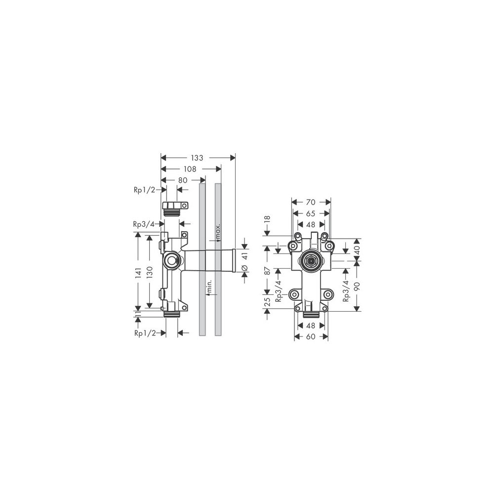 Hansgrohe AXOR ShowerSolutions Grundkörper für Absperrventil 120x120mm Unterputz, D... HANSGROHE-10971180 4011097594279 (Abb. 5)