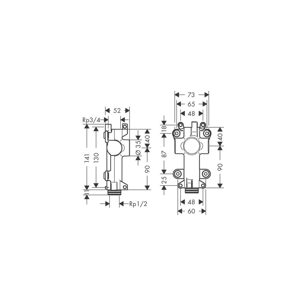 Hansgrohe AXOR ShowerSolutions Grundkörper/ Wasserführung für Ablage 120x120mm, Unt... HANSGROHE-40877180 4011097601755 (Abb. 4)