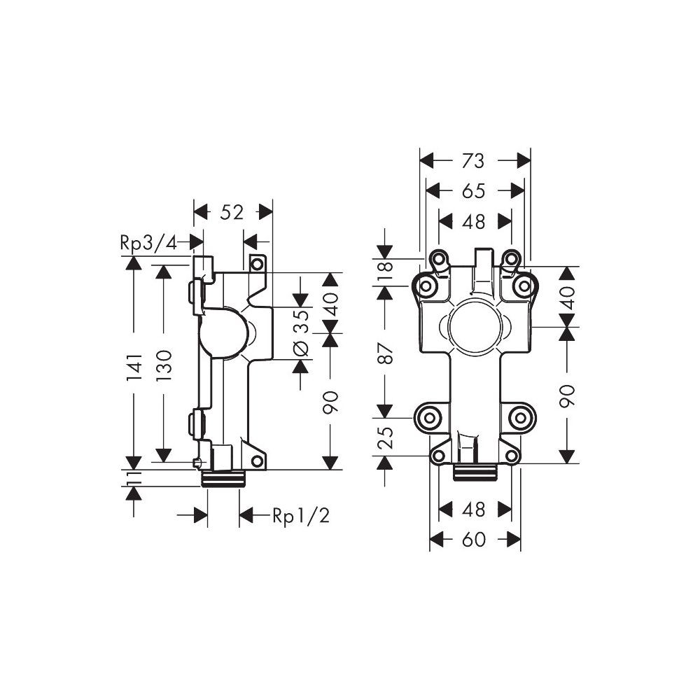 Hansgrohe AXOR ShowerSolutions Grundkörper/ Wasserführung für Ablage 120x120mm, Unt... HANSGROHE-40877180 4011097601755 (Abb. 5)