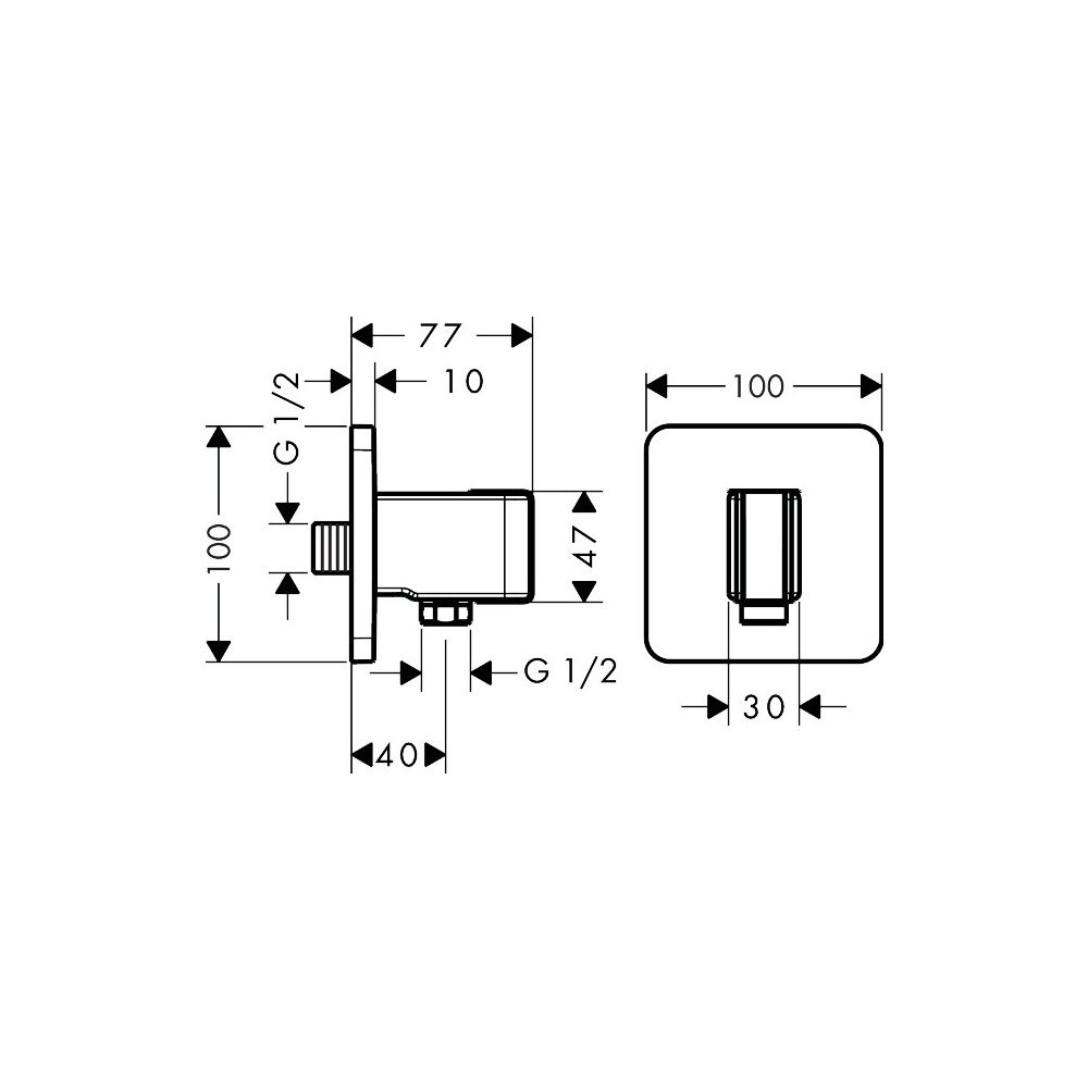 Hansgrohe AXOR ShowerSolutions Portereinheit softsquare, Brausehalter, G 1/2", Meta... HANSGROHE-11626950 4011097869407 (Abb. 2)