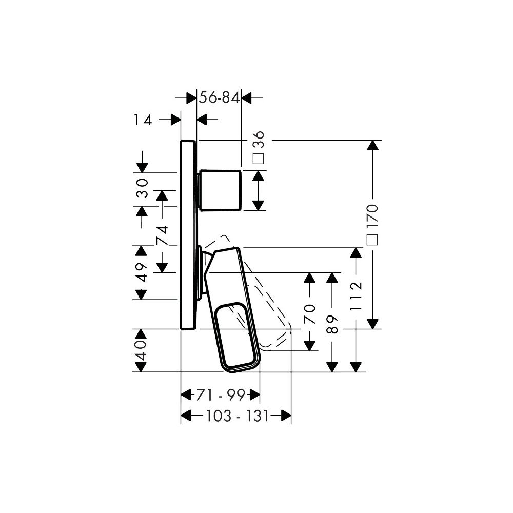 Hansgrohe AXOR Urquiola Einhebel-Wannenmischer, 22l/min, Unterputz, 2 Verbraucher, ... HANSGROHE-11425800 4011097868554 (Abb. 2)