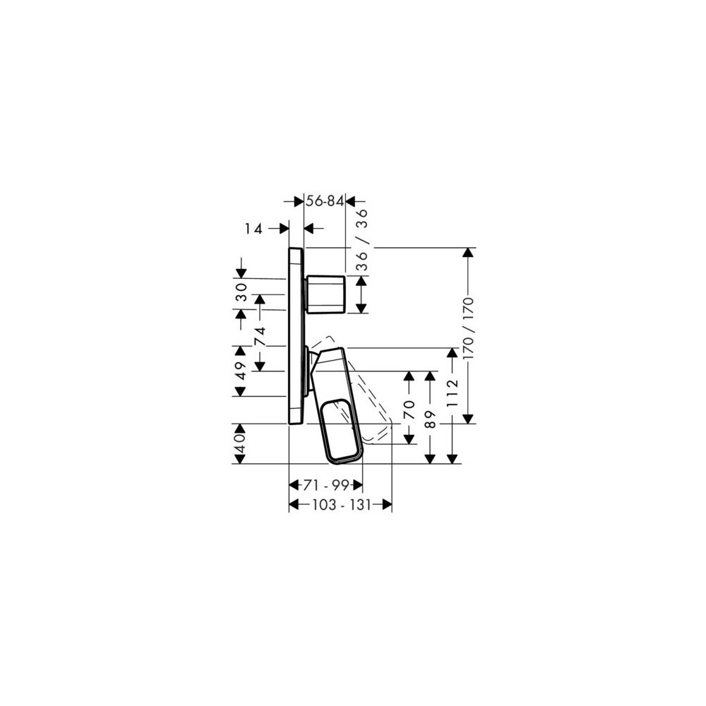 Hansgrohe AXOR Urquiola Einhebel-Wannenmischer, 22l/min, Unterputz, 2 Verbraucher, ... HANSGROHE-11425800 4011097868554 (Abb. 3)