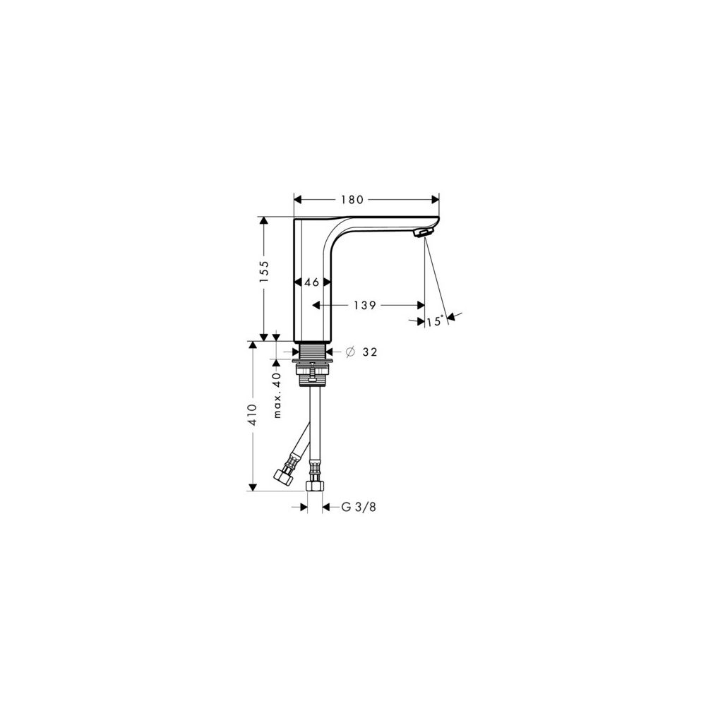 Hansgrohe AXOR Urquiola Einhebel-Waschtischmischer 130mm, 5l/min, Ablaufgarnitur, B... HANSGROHE-11021820 4011097866468 (Abb. 2)